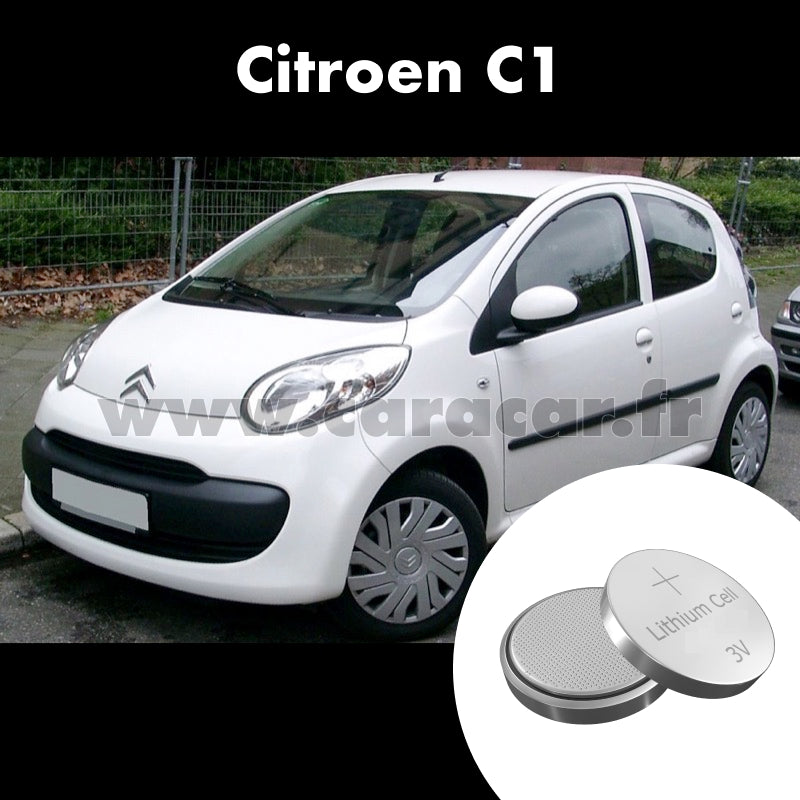 Pile clé Citroen C1 1 generation (2005/2008). Pile de remplacement pour clé de voiture. Batterie de clé de voiture. 