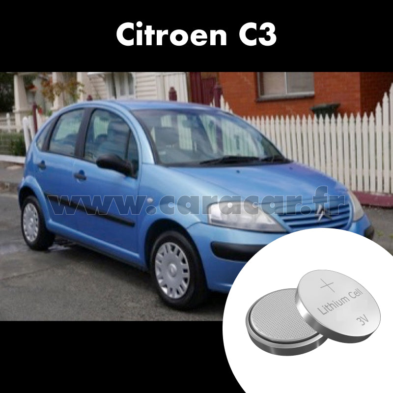 Pile clé Citroen C3 1 generation (2002/2010). Pile de remplacement pour clé de voiture. Batterie de clé de voiture. 