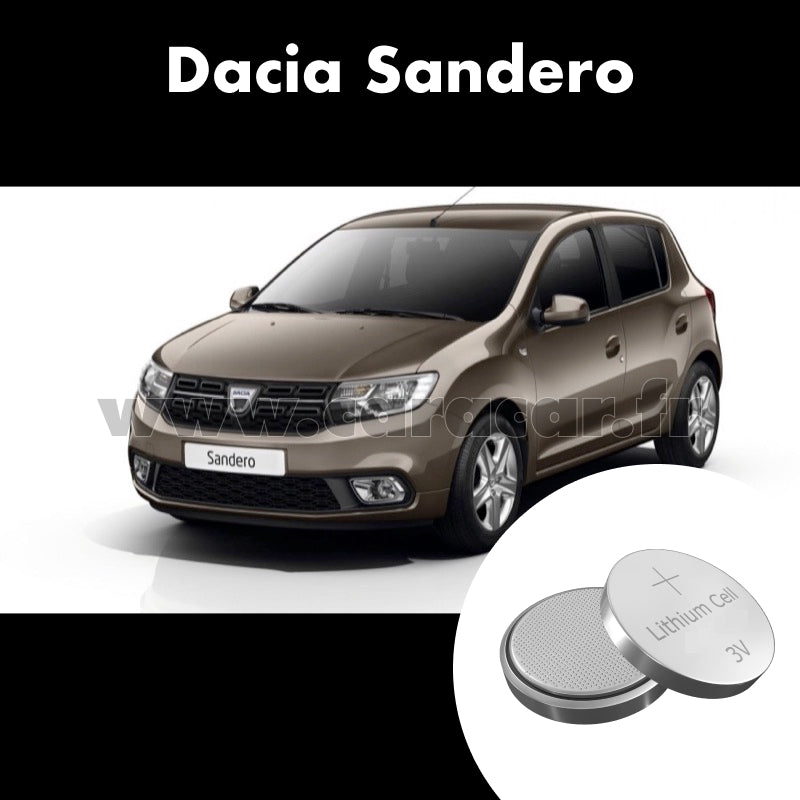 Pile clé Dacia Sandero 2 generation [restyling] (2017/2020). Pile de remplacement pour clé de voiture. Batterie de clé de voiture. 