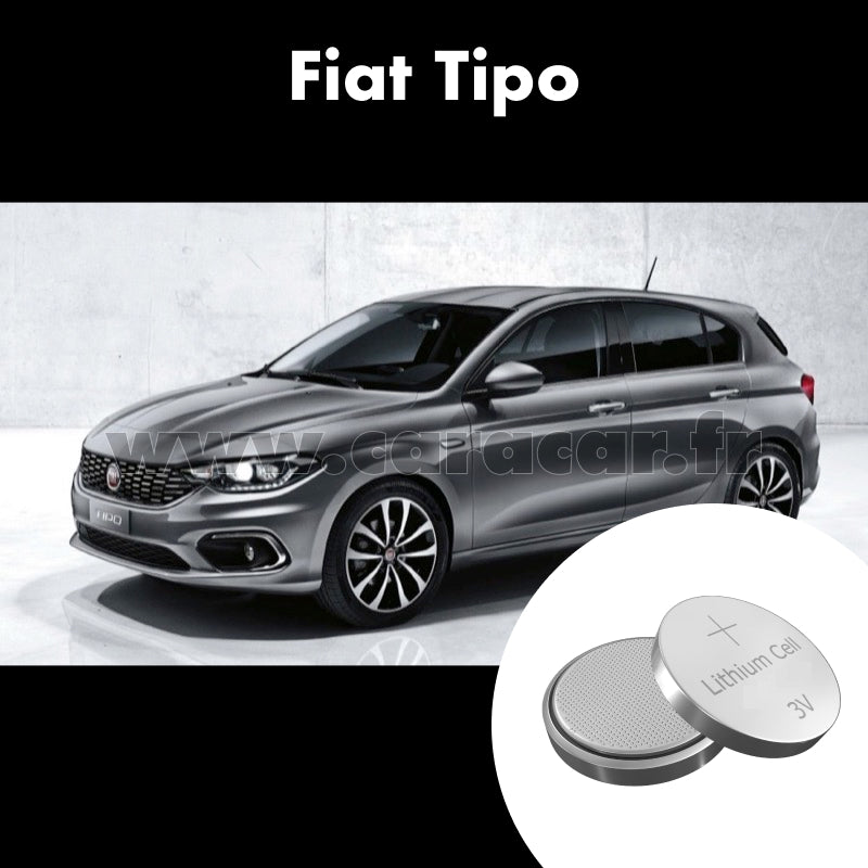 Pile clé Fiat Tipo 3 generation (2018/2019). Pile de remplacement pour clé de voiture. Batterie de clé de voiture. 