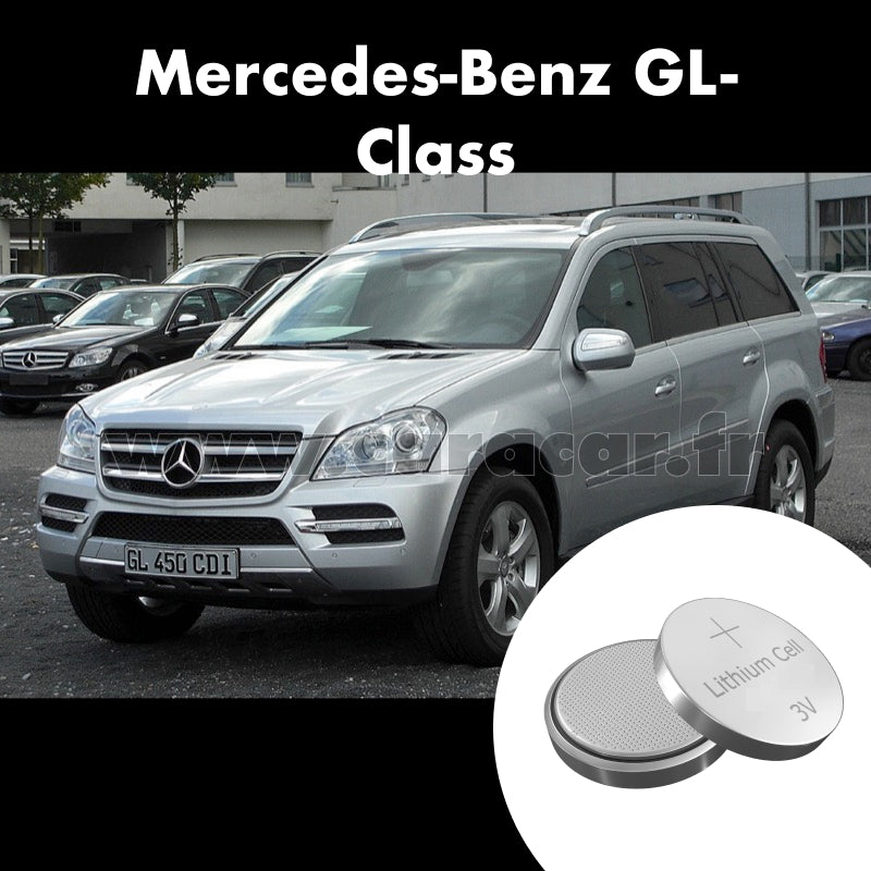 Pile clé Mercedes-Benz GL-Class X164 (2006/2009). Pile de remplacement pour clé de voiture. Batterie de clé de voiture. 