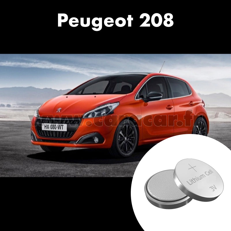 Pile clé Peugeot 208 1 generation [restyling] (2015/2019). Pile de remplacement pour clé de voiture. Batterie de clé de voiture. 