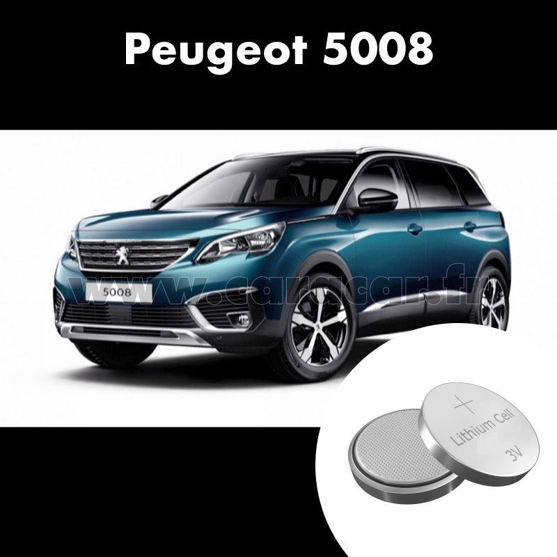 Pile clé Peugeot 5008 2 generation (2017/2020). Pile de remplacement pour clé de voiture. Batterie de clé de voiture. 