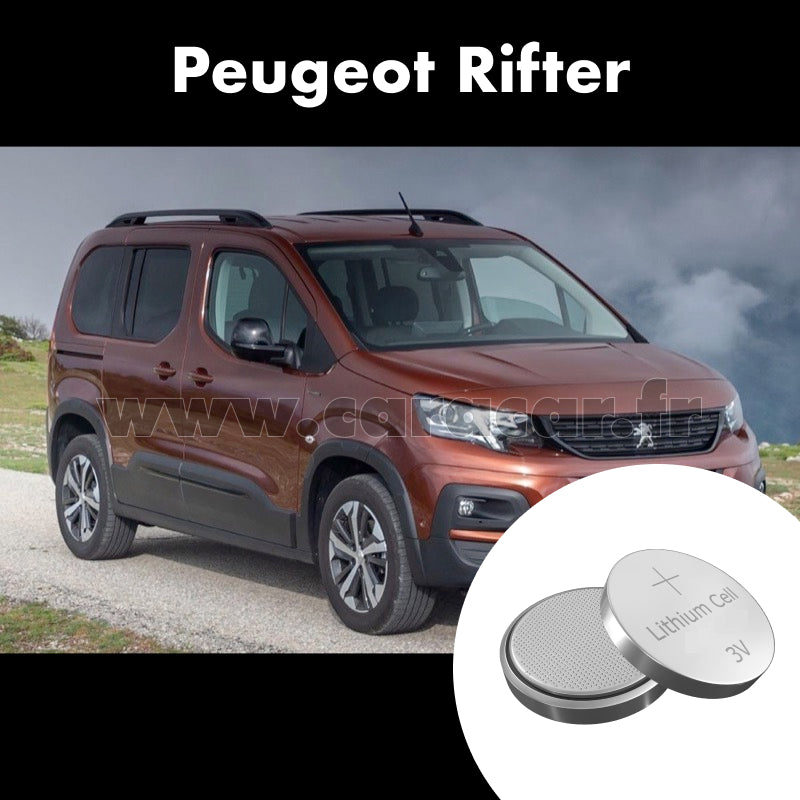 Pile clé Peugeot Rifter 1 generation (2018/2023). Pile de remplacement pour clé de voiture. Batterie de clé de voiture. 