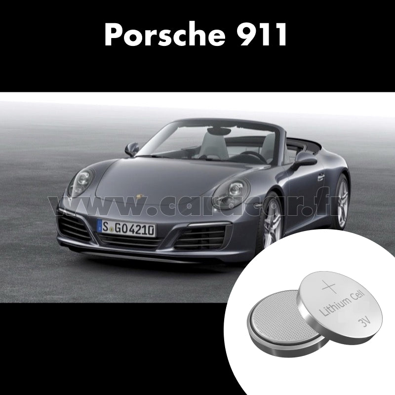 Pile clé Porsche 911 991 [restyling] (2015/2020). Pile de remplacement pour clé de voiture. Batterie de clé de voiture. 