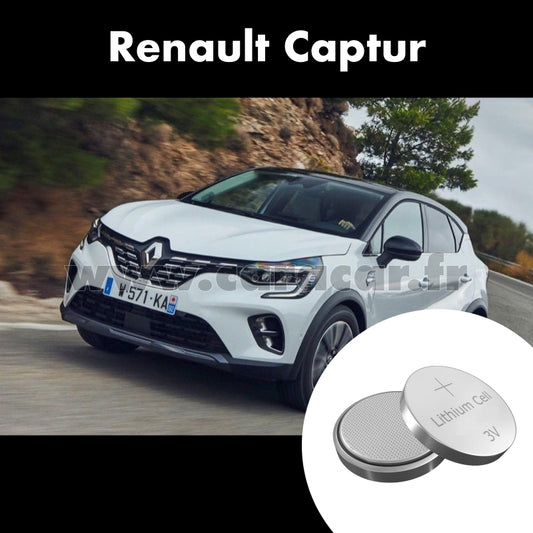 Pile clé Renault Captur 2 generation (2019/2023). Pile de remplacement pour clé de voiture. Batterie de clé de voiture. 