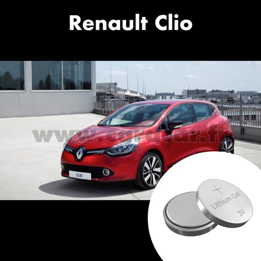 Pile clé Renault Clio 4 generation [restyling] (2016/2019). Pile de remplacement pour clé de voiture. Batterie de clé de voiture. 