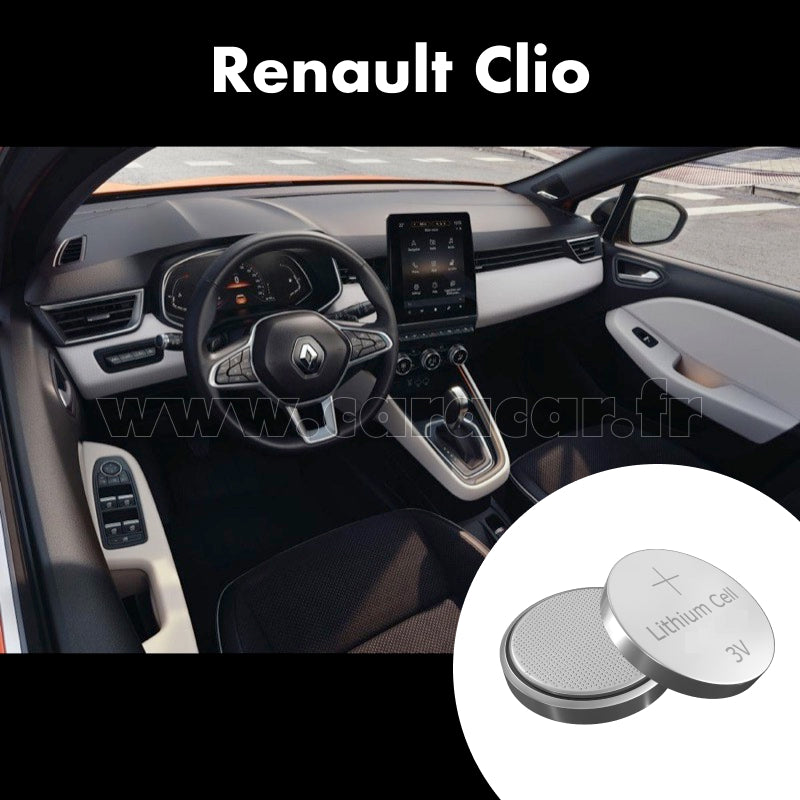 Pile clé Renault Clio 5 generation (2019/2023). Pile de remplacement pour clé de voiture. Batterie de clé de voiture. 