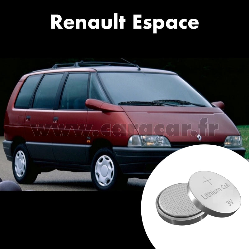 Pile clé Renault Espace 2 generation (1991/1996). Pile de remplacement pour clé de voiture. Batterie de clé de voiture. 