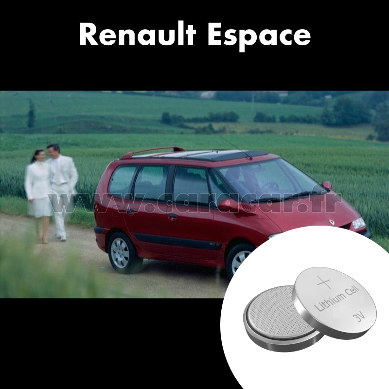 Pile clé Renault Espace 3 generation (1996/2002). Pile de remplacement pour clé de voiture. Batterie de clé de voiture. 