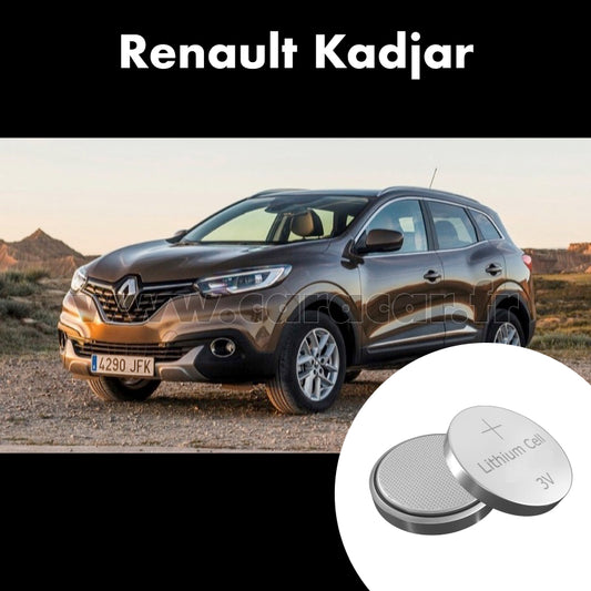 Pile clé Renault Kadjar 1 generation [restyling] (2018/2023). Pile de remplacement pour clé de voiture. Batterie de clé de voiture.