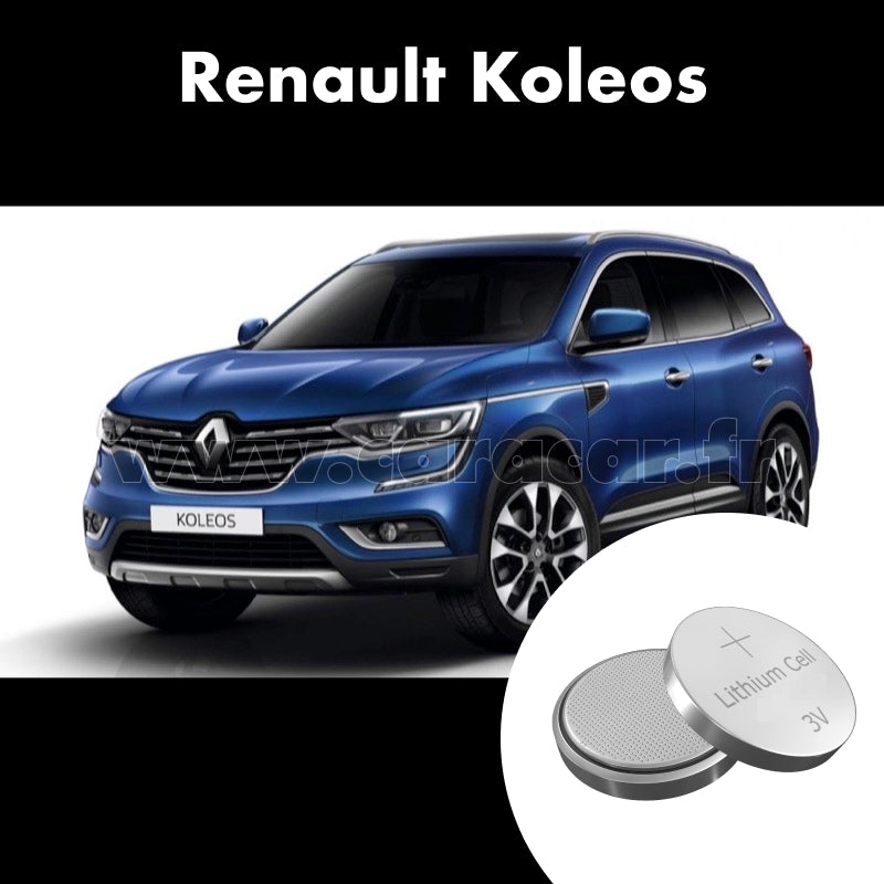 Pile clé Renault Koleos 2 generation (2016/2020). Pile de remplacement pour clé de voiture. Batterie de clé de voiture. 