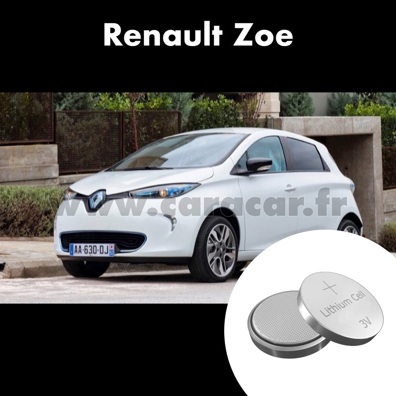 Pile clé Renault Zoe 1 generation [restyling] (2019/2023). Pile de remplacement pour clé de voiture. Batterie de clé de voiture. 