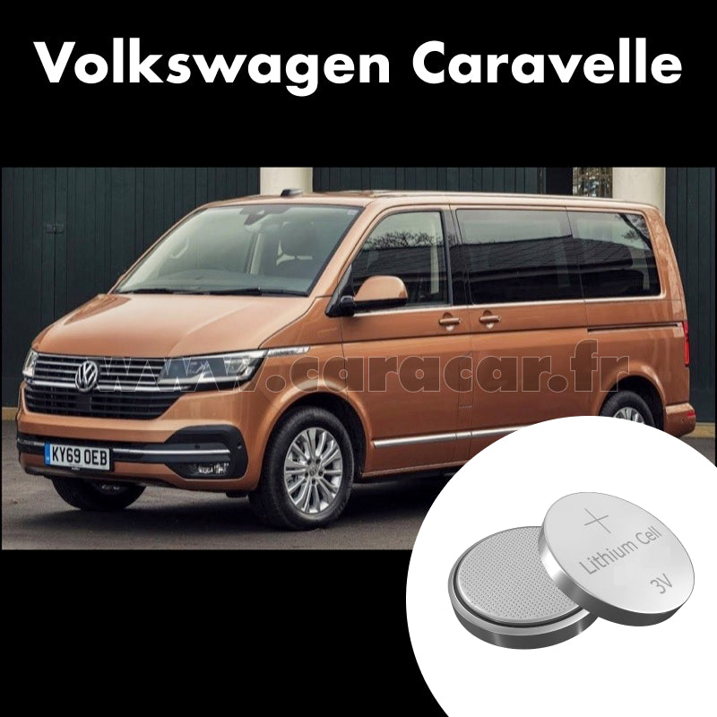 Pile clé Volkswagen Caravelle T6 (2015/2020). Pile de remplacement pour clé de voiture. Batterie de clé de voiture. 