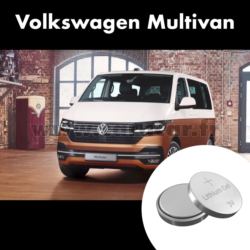 Pile clé Volkswagen Multivan T6 (2016/2020). Pile de remplacement pour clé de voiture. Batterie de clé de voiture. 