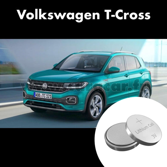 Pile clé Volkswagen T-Cross 1 generation (2019/2023). Pile de remplacement pour clé de voiture. Batterie de clé de voiture. 