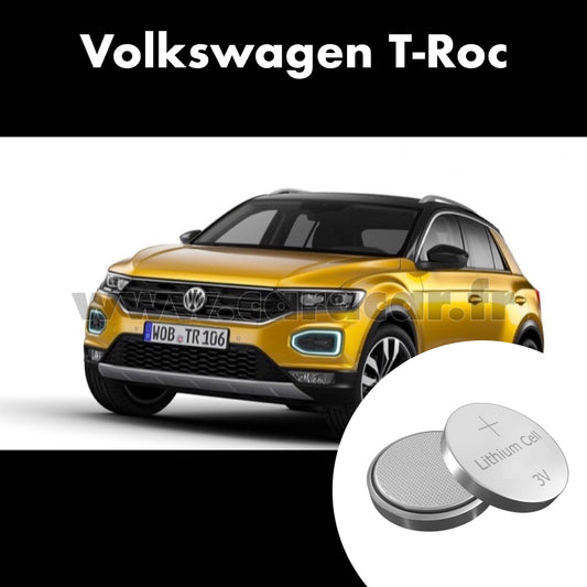 Pile clé Volkswagen T-Roc 1 generation (2017/2021). Pile de remplacement pour clé de voiture. Batterie de clé de voiture. 